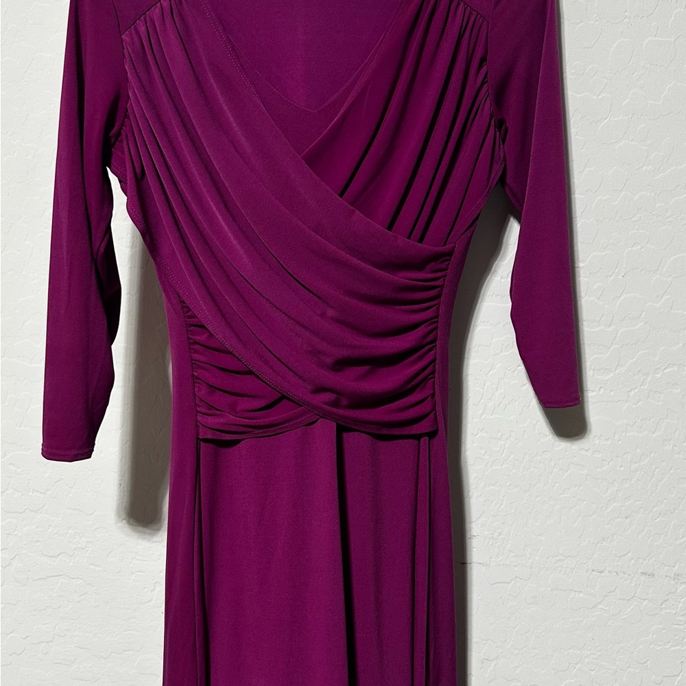 Chic Long Sleeve fuchsia slimming Dress petite medium